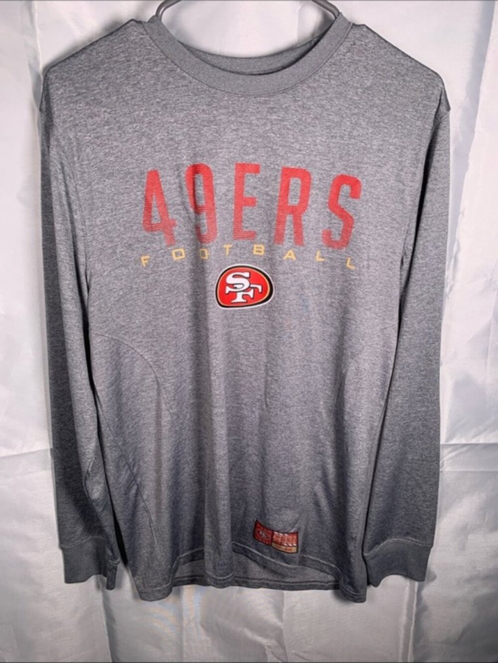NFL Team Apparel San Francisco 49ers L/S Shirt Gray Graphic Size Med EUC #5189